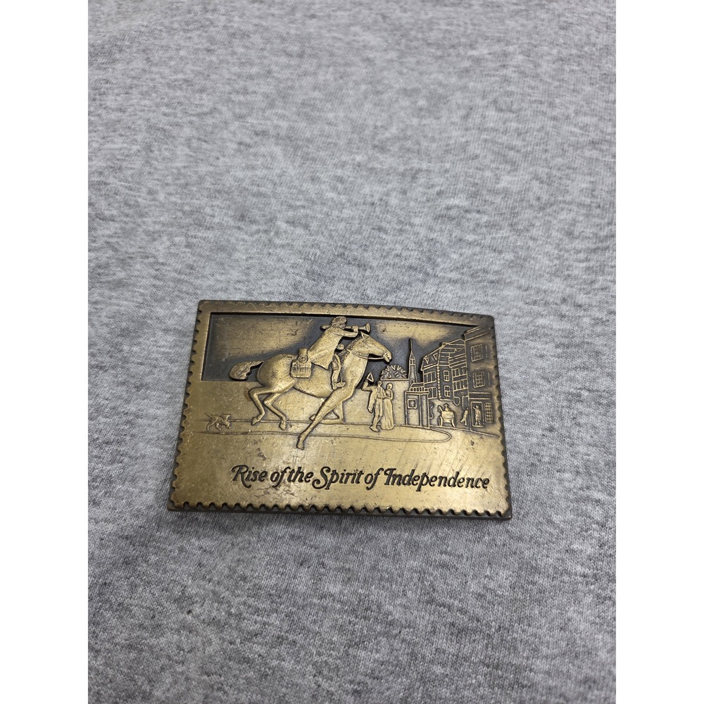 Bicentennial Spirit of Independence Stamp 1976 Belt Buckle